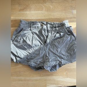 High waisted tan shorts